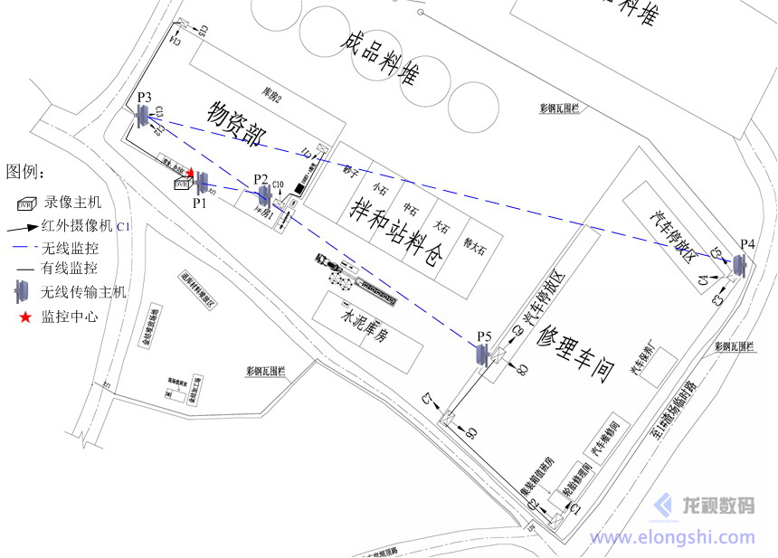 施工工地無線視頻監控系統案例，現場監控點布局3