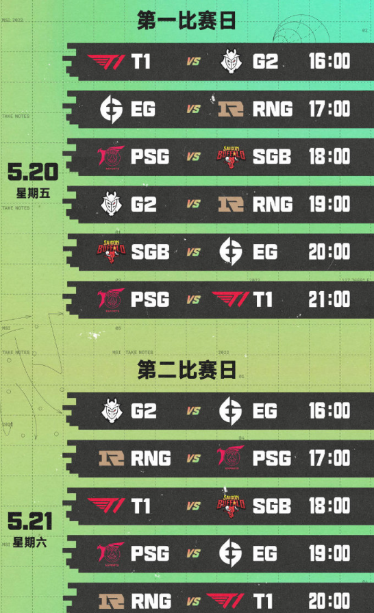 5月20日開賽，《英雄聯(lián)盟》2022季中冠軍賽對抗賽賽程公布