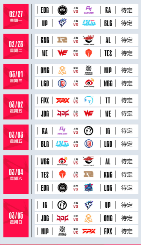 《英雄聯(lián)盟》LPL2023年春季賽賽程內(nèi)容分享