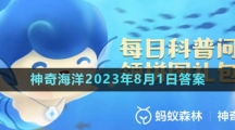 《支付寶》神奇海洋2023年8月1日答案