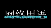 本視頻收益全部XX梗的意思介紹