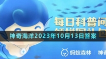 《支付寶》神奇海洋2023年10月13日答案