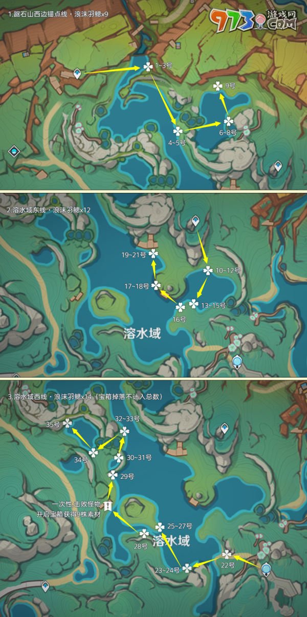 《原神》5.0浪沫羽鰓采集路線